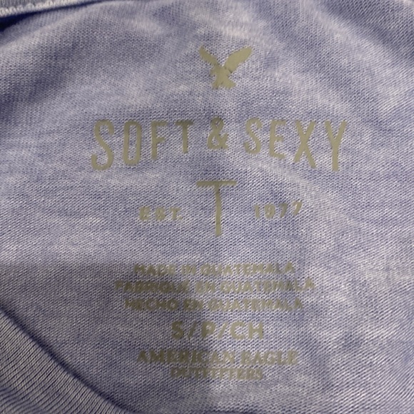 NWT American Eagle Wrap Tie T-Shirt Blue size small - Picture 4 of 4